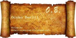 Ocsko Berill névjegykártya