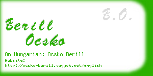berill ocsko business card